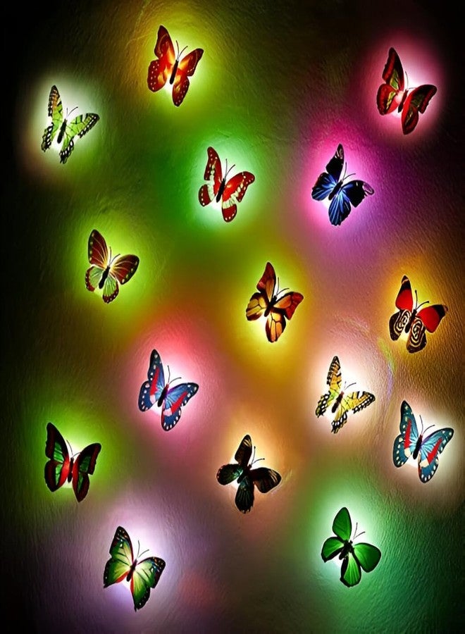MeeTo Butterfly Night Lamp Colour-Full Home Decoration Color Changing Led Butterfly Light- Peel and Stick (Pack of 5) - Image 1